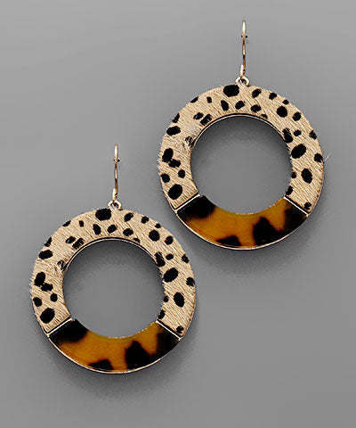 Brown Cheetah Earring