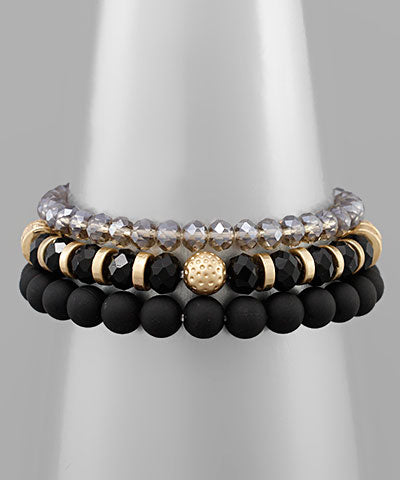 Jet black and gold bracelet