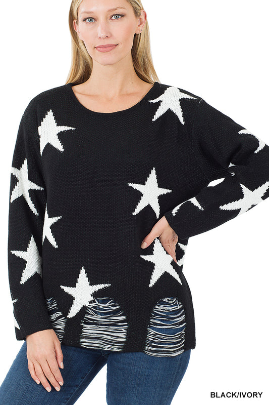 Black/ Ivory Star Sweater