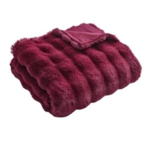 Better homes and gardens merlot double fur luxury oversized blanket 50'x72'