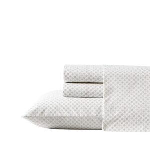 King Printed Pattern Percale Cotton Sheet Set Millstone - Stone Cottage