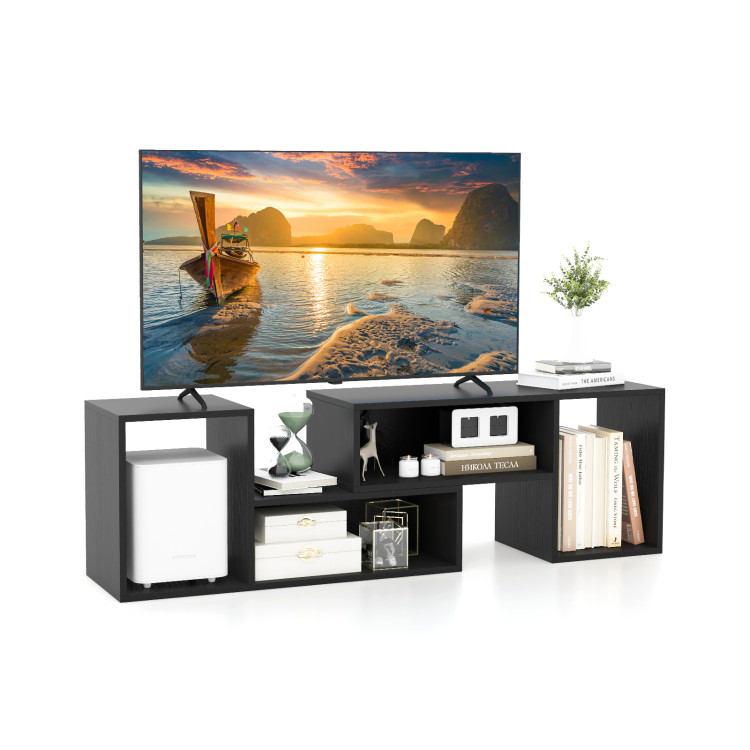 2 Pieces Adjustable TV Stand for TVs up to 55 Inch with Storage Cubes