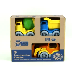 Green Toys Construction Trucks: BPA-Free Plastic Vehicle Set for Toddlers, 3-Piece Non-Powered Playset