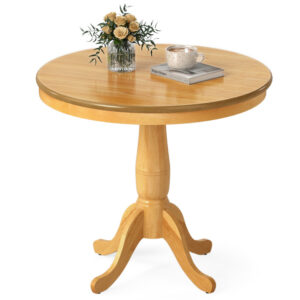 32 Inch Wooden Round Pub Pedestal Side Table retail $119