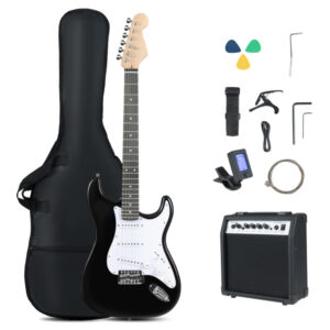 39 Inch Full Size Electric Guitar Beginner Kit with Amplifier for Starter