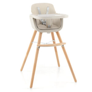 3-in-1 Convertible Wooden High Chair with Cushion