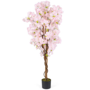 5 FT Tall Artificial Cherry Blossom Tree with Pink Flowers