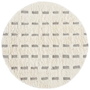 SAFAVIEH Casablanca Tanja Geometric Area Rug, Grey/Ivory, 6' x 6' Round retail $206
