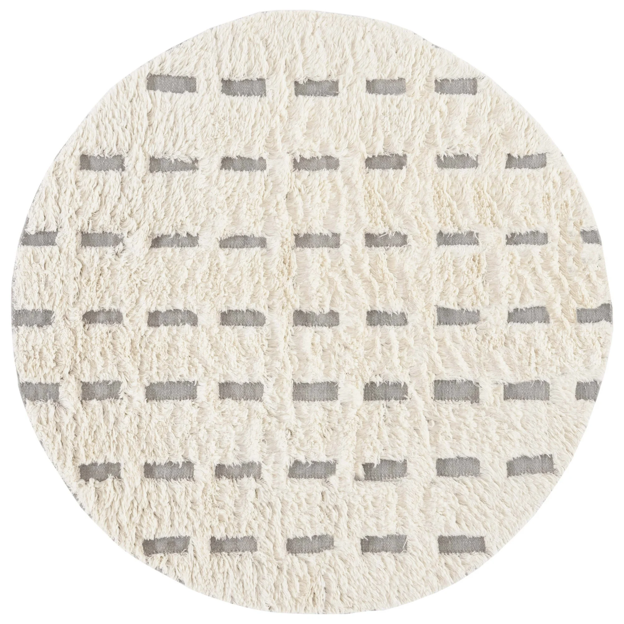SAFAVIEH Casablanca Tanja Geometric Area Rug, Grey/Ivory, 6′ x 6′ Round retail $206