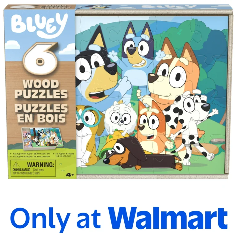 Spin Master Games, Bluey 6-Pack of Wooden Jigsaw Puzzles, for Ages 3 and up