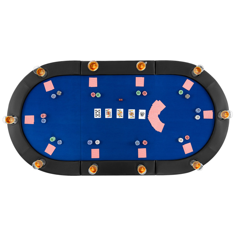 Portable 84 x 42 Inch 10-Player Foldable Padded Poker Table Top retail $157