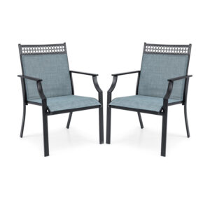 Patio Chairs Set of 2 with All Weather Breathable Fabric