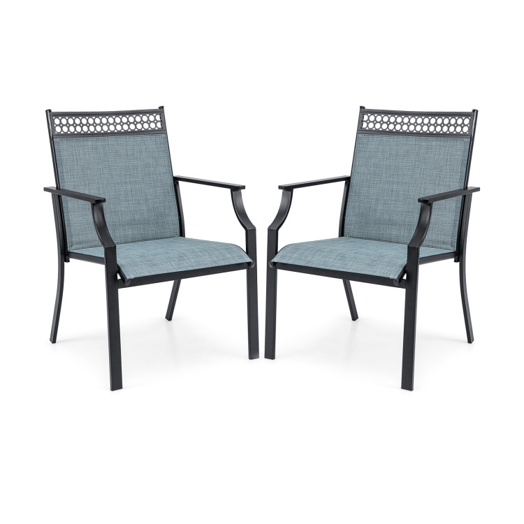 Patio Chairs Set of 2 with All Weather Breathable Fabric