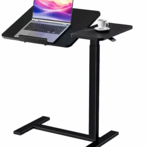 Multifunctional 24.2 in. Black Mobile Rolling Laptop Desk with Adjustable Tilting Desktop & Hidden Wheels