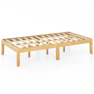 14 Inch Twin Wood Platform Bed Frame with Wooden Slats Support