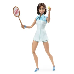 Barbie Inspiring Women Series Billie Jean King Collectible Doll, Approx. 12-in, Wearing Tennis Dress and Accessories