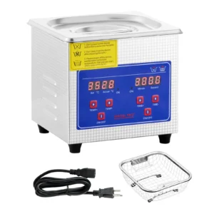 VEVOR Ultrasonic Cleaner 1.3L Professional Ultrasonic Cleaner with Digital Timer & Heater 40kHz 110V,FCC/CE/RoHS Certified for Jewelry Watch Ring Coin Eyeglasses Small Parts Cleaning