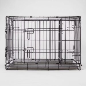 Wire Collapsible Dog Crate - L - Black - Boots & Barkley™