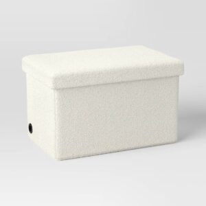 24" Collapsible Double Storage Ottoman Cream - Room Essentials™