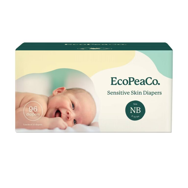 EcoPeaCo. Bamboo Disposable Diapers Made with Organic Bamboo and Viscose - Size NB - 96ct