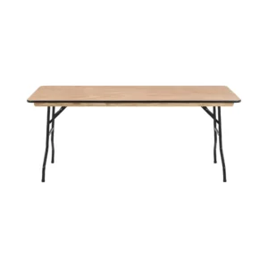 Mainstays 6' Wooden Top Folding Table, Natural