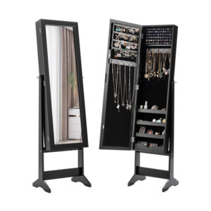 Mirrored Standing Jewelry Cabinet Storage Box retail $158