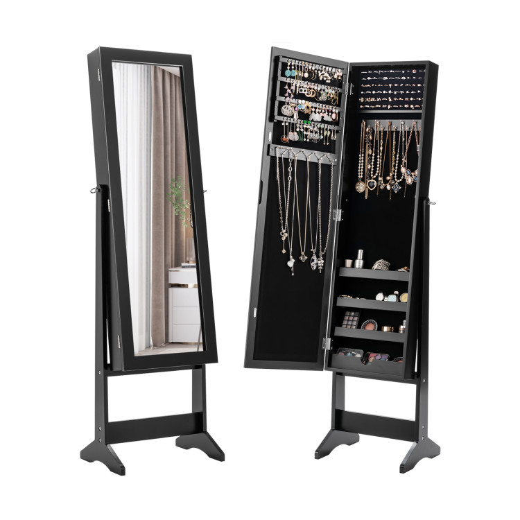 Mirrored Standing Jewelry Cabinet Storage Box retail $158