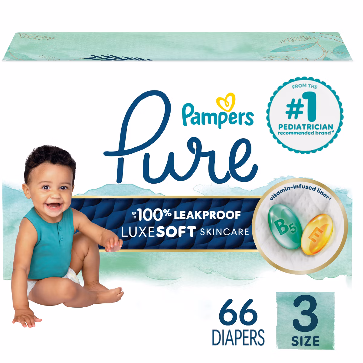 Pampers Pure Protection Diapers Super Pack - Size 3 - 66ct