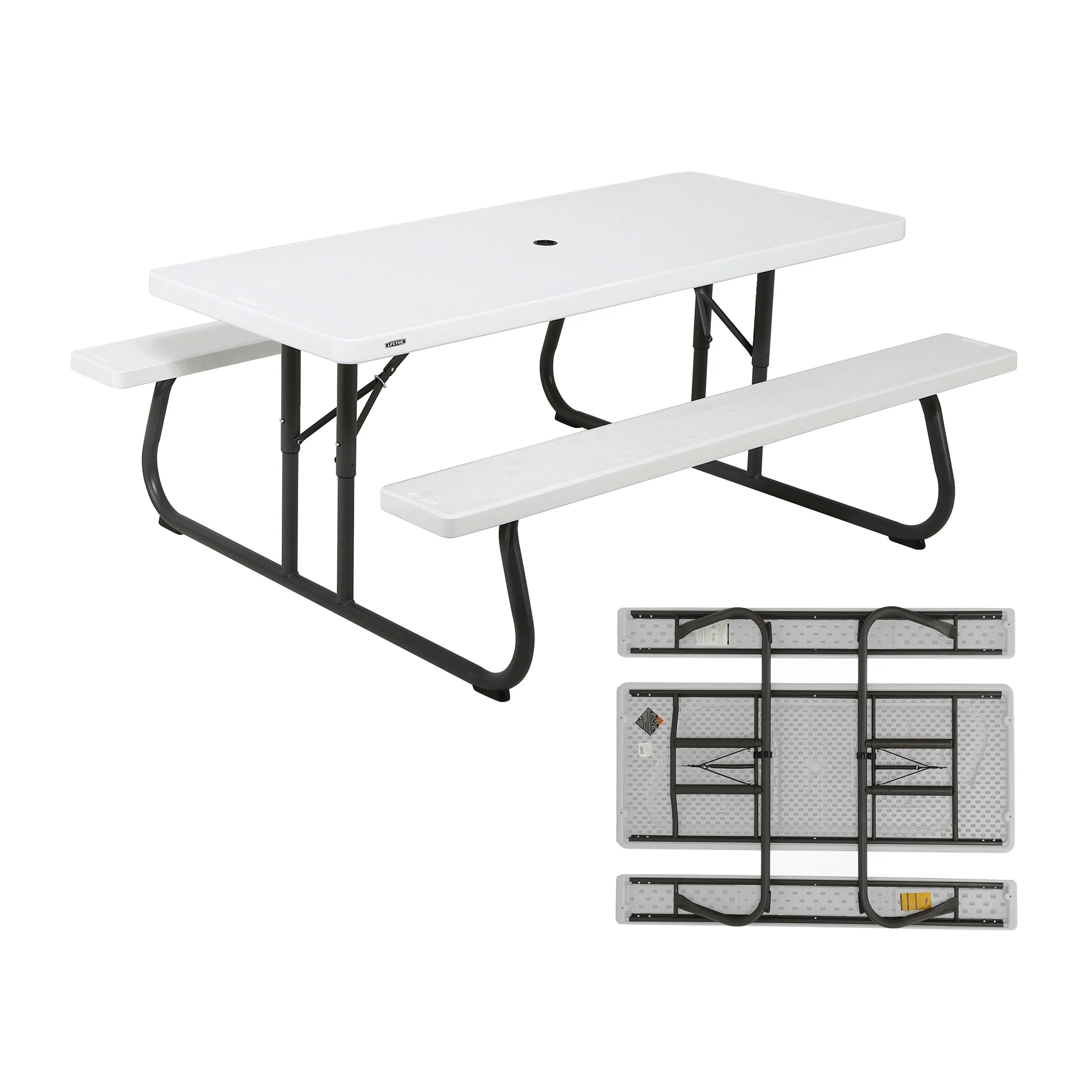 Lifetime 6 Foot Folding Polyethylene Picnic Table, White (80215) $210