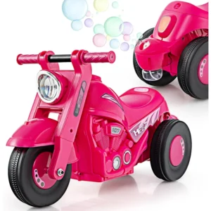 OLAKIDS Ride on Push Car, Foot-to-Floor Sliding Car for Toddlers Kids Motorcycle with Bubble Maker, Music, 3 Wheels Ride on Toys Gift for Boys Girls Aged 3-5 Years