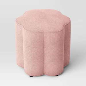 Scalloped Upholstered Ottoman Pink - Room Essentials™