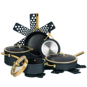 Thyme & Table 12-Piece Non-Stick Supreme Collection Cookware Set, Pots and Pans Set - Atlantic Blue retail          $219