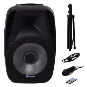 Costway Portable 15'' 1500W 2-way Powered Speaker Music w Illuminating Light