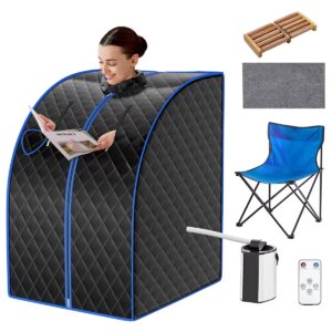 Costway Portable Steam Sauna w/ 9-gear Adjustable Temperature Box Black