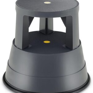 Giantex Rolling Step Stool, Library Stool w/Non-Slip Platform, Thick Rubber Ring, Outdoor Indoor Portable Round Step Stools with Wheels for Adults, Seniors, Kids, Max Load 330 lbs