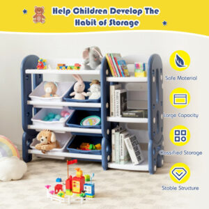 Kids Toy Storage Organizer with Bins and Multi-Layer Shelf for Bedroom Playroom retail $100
