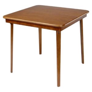 Stakmore 32" Straight Edge Solid Wood Folding Card Table Cherry Solid Wood, Steel Hardware, Fully Assembled