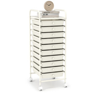 10 Drawer Rolling Storage Cart Organizer with 4 Universal Casters