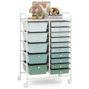 15-Drawer Utility Rolling Cart with Drawers Multi-Use Storage retail $82