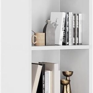 oneinmil 71.5" Tall Narrow Bookshelf, 6-Tier Cube Display Rack, Modern Corner Bookshelf with Storage Space, CD Storage Cabinet for Home Office (White 1 Pack, 6-Tier) | Cube Display Rack, Storage Space, CD Storage Cabinet, Home Office, 1 Pack