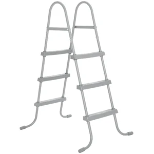Bestway: Above Ground Swimming Pool Ladder - 42" - Gray, Corrosion-Resistant Metal Frame, Heavy-Duty Plastic Steps, Quick Assembly Outdoor Accessory