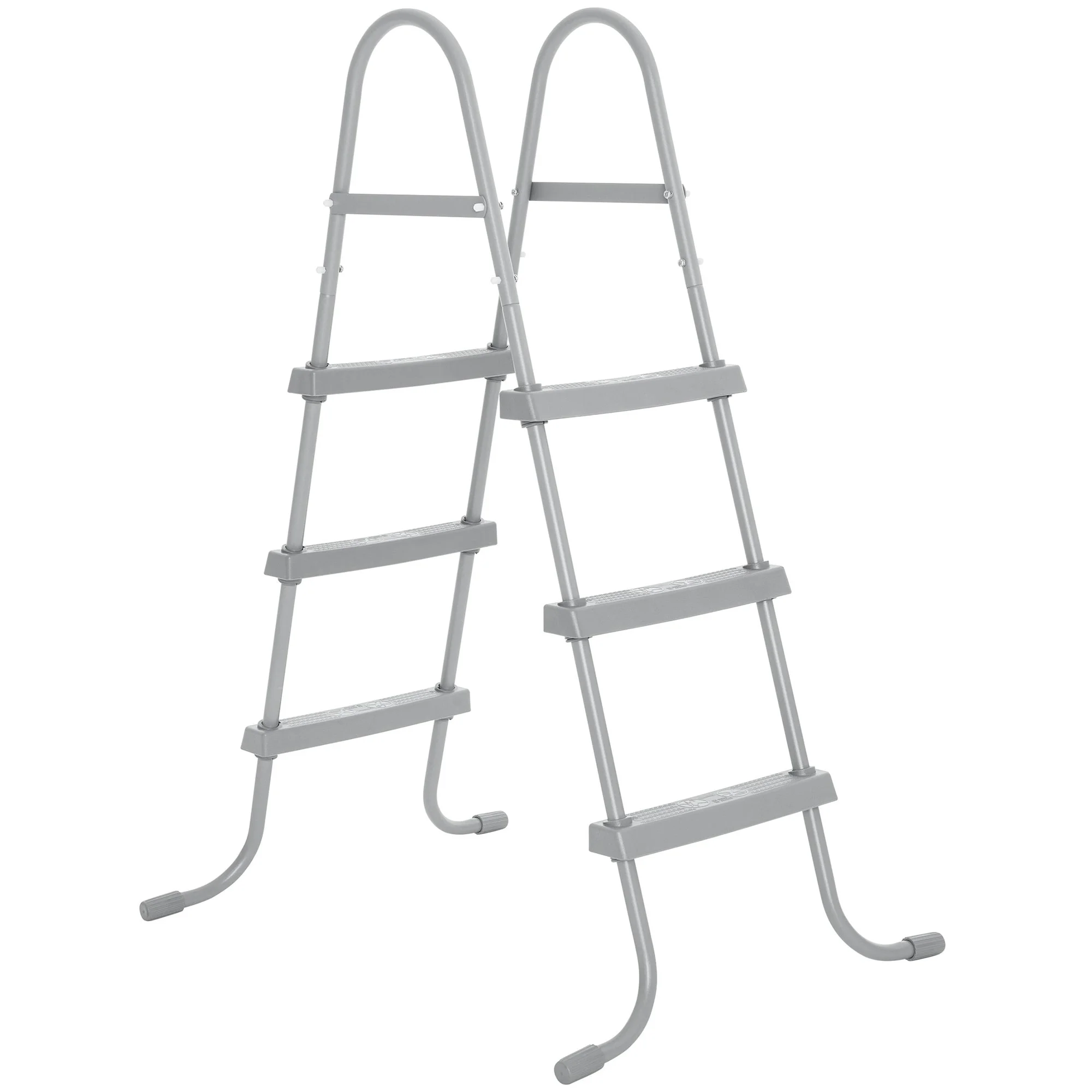 Bestway: Above Ground Swimming Pool Ladder – 42″ – Gray, Corrosion-Resistant Metal Frame, Heavy-Duty Plastic Steps, Quick Assembly Outdoor Accessory