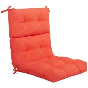 Costway 22''x44'' Back Chair Cushion Tufted Pillow Patio Seating Pad Orange(set of 2)