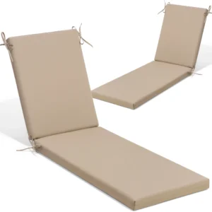 Crestlive Products - Outdoor Patio Chaise Lounge Cushion with Sunbrella - Beige