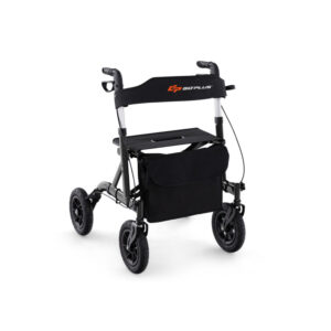 Height Adjustable Rollator Walker Foldable Rolling Walker with Seat for Seniors