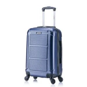 nUSA Pilot 20" Hardside Lightweight Luggage with Spinner Wheels, Handle, and Trolley, Blue