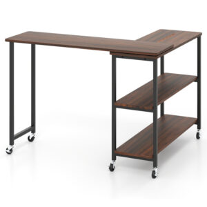 Patented Large 360-Degree Free Rotating Sofa Side Table with Wheels and Storage Shelf