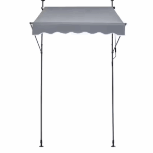 59 x 47 in. Patio Awning Retractable, Awning Sunshade Shelter with Manual Crank Handle, Outdoor Patio Canopy Deck