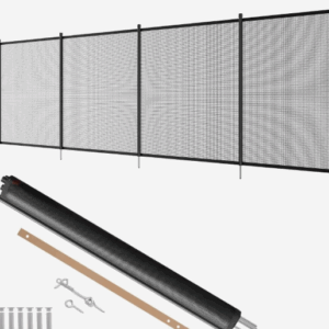 VEVOR Pool Fence, 4 x 12 FT Pool Fences for Inground Pools, Removable Child Safety Pool Fencing, Easy DIY Installation Swimming Pool Fence, 340gms Teslin PVC Pool Fence Mesh Protects Kids and Pets