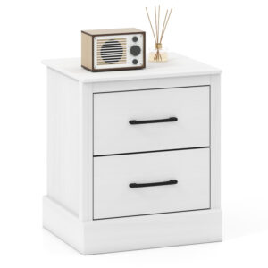 Wood Compact Floor Nightstand with Storage Drawers